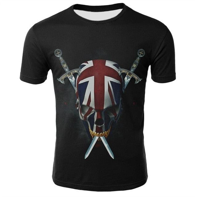 Skull T Shirt Men Black Tshirt